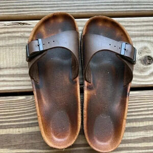 Birkenstock Relax Madrid Mocha Brown Womens Sandals Leather Sz 230 / US 5-5.5